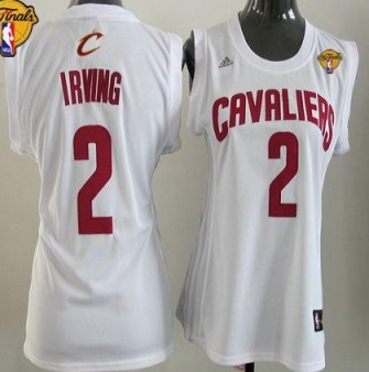 Women's Cavaliers #2 Kyrie Irving White The Finals Patch Women Fashion Stitched NBA Jersey