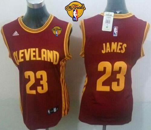Women's Cavaliers #23 LeBron James Red The Finals Patch Road Stitched NBA Jersey