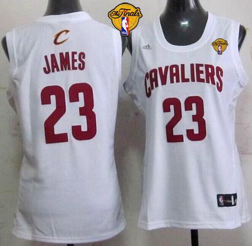 Women's Cavaliers #23 LeBron James White The Finals Patch Fashion Stitched NBA Jersey