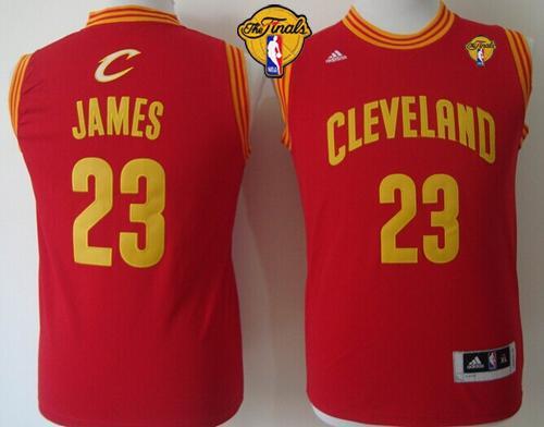 Youth Cavaliers #23 LeBron James Red The Finals Patch NBA Jersey