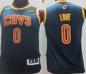 Youth Cavaliers #0 Kevin Love Navy Blue The Finals Patch Stitched NBA Jersey