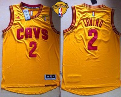 Youth Cavaliers #2 Kyrie Irving Gold The Finals Patch Stitched NBA Jersey