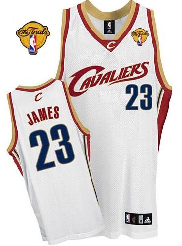 Youth Cavaliers #23 LeBron James White The Finals Patch Stitched NBA Jersey