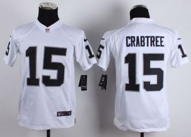 Youth Nike Oakland Raiders #15 Michael Crabtree White Stitched NFL Jersey