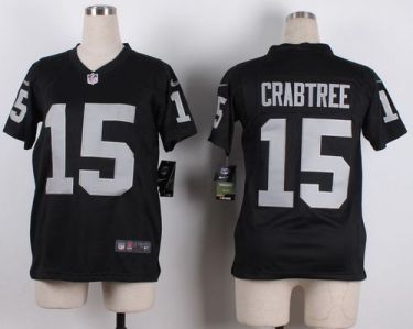 Youth Nike Oakland Raiders #15 Michael Crabtree Black Stitched NFL Jersey