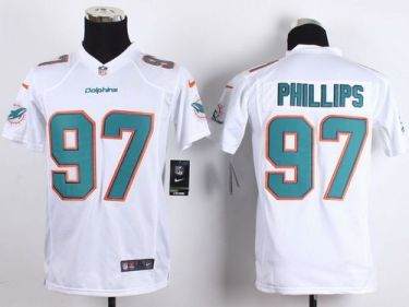 Youth Nike Miami Dolphins #97 Jordan Phillips White Stitched NFL Jersey