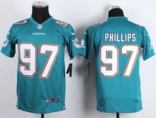 Youth Nike Miami Dolphins #97 Jordan Phillips Green Stitched NFL Jersey