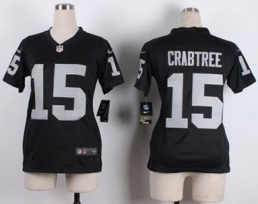 Women's Nike Oakland Raiders #15 Michael Crabtree Black NFL Jersey