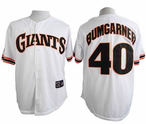 San Francisco Giants #40 Madison Bumgarner White 1989 Turn Back The Clock Stitched Baseball Jersey