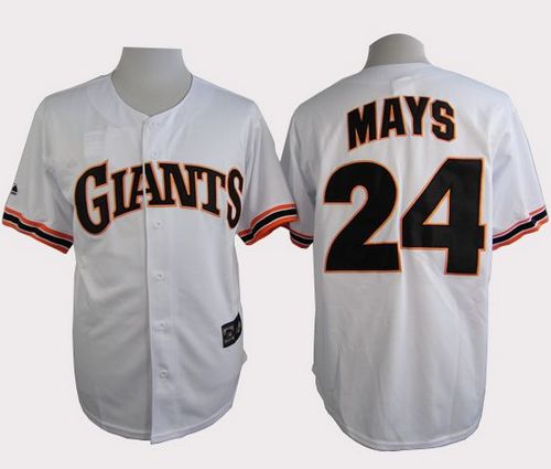 San Francisco Giants #24 Willie Mays White 1989 Turn Back The Clock Stitched Baseball Jersey