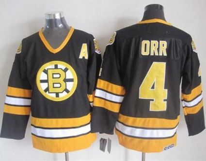 Boston Bruins #4 Bobby Orr Black Yellow CCM Throwback Stitched NHL Jersey Boston Bruins #4 Bobby Orr Black Yellow CCM Throwback Stitched NHL Jersey