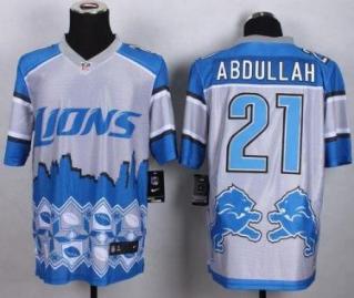 Nike Detroit Lions #21 Ameer Abdullah Blue Men's Stitched NFL Elite Noble Fashion Jersey