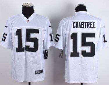 Nike Oakland Raiders #15 Michael Crabtree White Men's Stitched NFL Elite Jersey