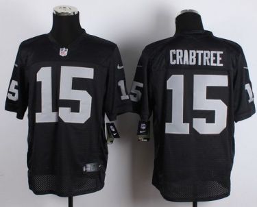 Nike Oakland Raiders #15 Michael Crabtree Black Stitched NFL Elite Jersey