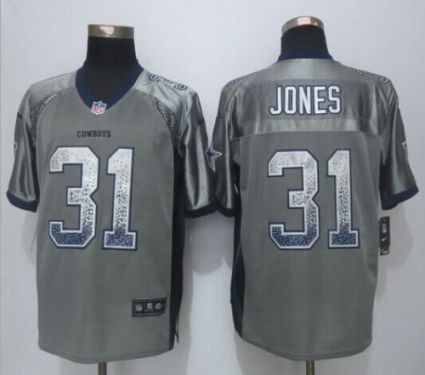 Nike Dallas Cowboys #31 Byron Jones Grey Stitched NFL Elite Drift Fashion Jersey