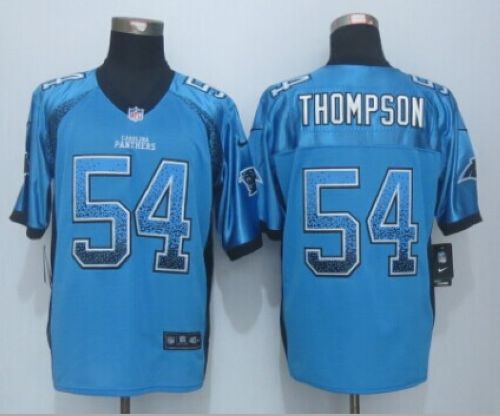 Nike Carolina Panthers #54 Shaq Thompson Blue Stitched NFL Elite Drift Fashion Jersey