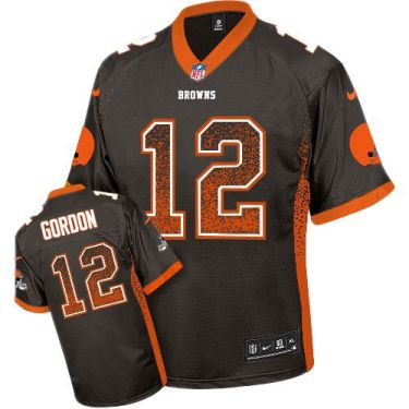 Nike Cleveland Browns #12 Josh Gordon Brown Stitched NFL Elite Drift Fashion Jersey
