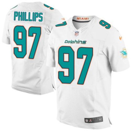 Nike Miami Dolphins #97 Jordan Phillips White Men's Stitched NFL Elite Jersey