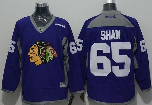 Chicago Blackhawks #65 Andrew Shaw Purple Practice Stitched NHL Jersey