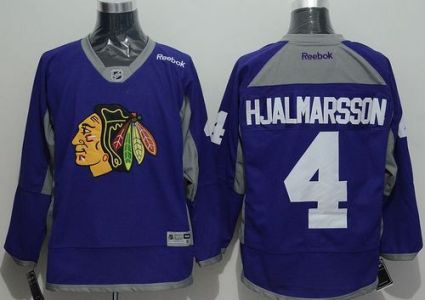 Chicago Blackhawks #4 Niklas Hjalmarsson Purple Practice Stitched NHL Jersey