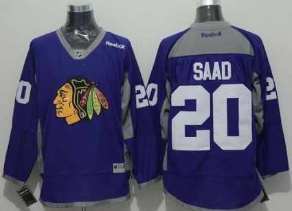 Chicago Blackhawks #20 Brandon Saad Purple Practice Stitched NHL Jersey