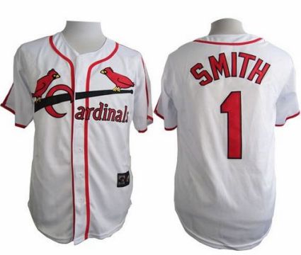 St. Louis Cardinals #1 Ozzie Smith White Cooperstown Throwback Stitched Baseball Jersey