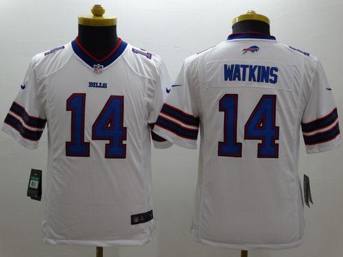 Youth Nike Buffalo Bills #14 Sammy Watkins White Stitched NFL Limited Jersey
