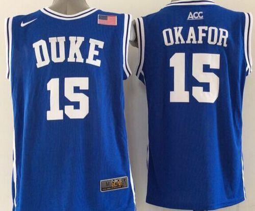 Duke Blue Devils #15 Jahlil Okafor Blue Basketball Stitched NCAA Jersey
