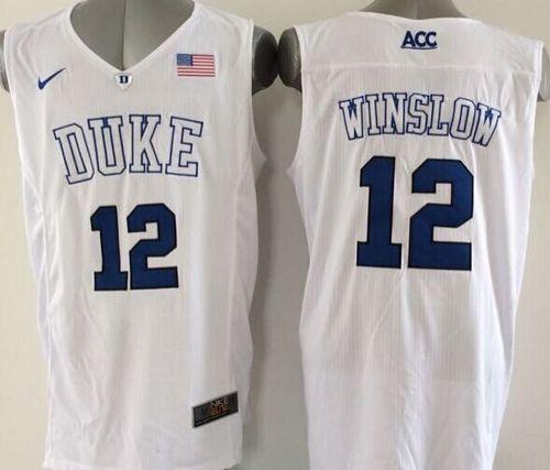 Duke Blue Devils #12 Justise Winslow White Basketball Elite Stitched NCAA Jersey