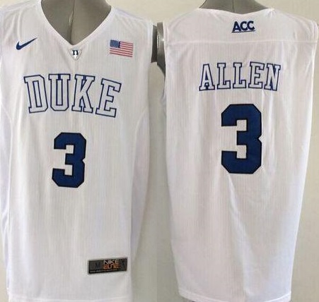 Duke Blue Devils #3 Grayson Allen White Basketball Elite Stitched NCAA Jersey
