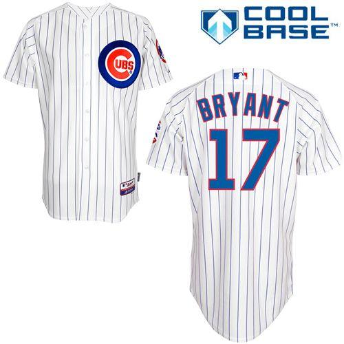 Chicago Cubs #17 Kris Bryant White Home Cool Base Stitched Baseball Jersey