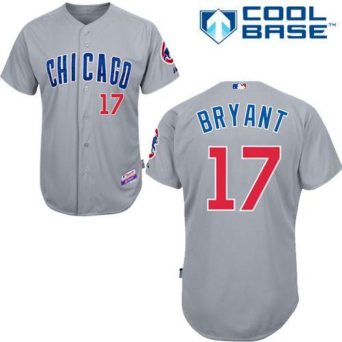 Chicago Cubs #17 Kris Bryant Grey Road Cool Base Stitched Baseball Jersey