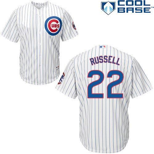 Chicago Cubs #22 Addison Russell White Home Cool Base Stitched Baseball Jersey