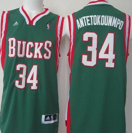 Milwaukee Bucks #34 Giannis Antetokounmpo Green Stitched Revolution 30 Swingman NBA Jersey