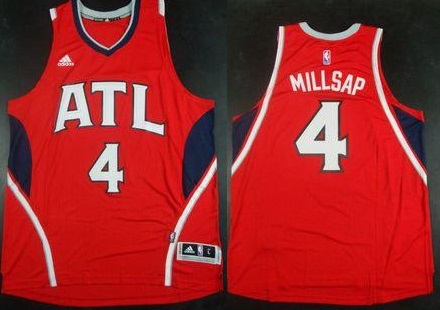 Atlanta Hawks #4 Paul Millsap Red Stitched Revolution 30 Swingman NBA Jersey