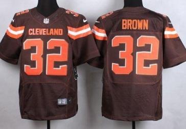 Nike Cleveland Browns #32 Jim Brown Brown Men's Stitched NFL Elite Jersey