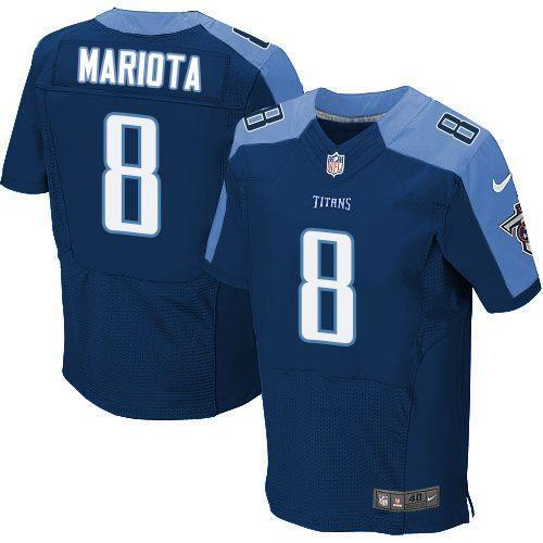 Nike Tennessee Titans #8 Marcus Mariota Navy Blue NFL Elite Jersey