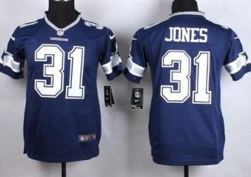 Youth Nike Dallas Cowboys #31 Byron Jones Navy Blue Team Color Stitched NFL Jersey
