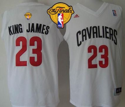 Cavaliers #23 LeBron James White King James The Finals Patch Stitched NBA Jersey