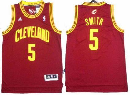 Cavaliers #5 J.R. Smith Red Stitched Revolution 30 NBA Jersey