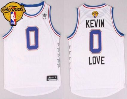 Cavaliers #0 Kevin Love White 2015 All Star The Finals Patch Stitched NBA Jersey