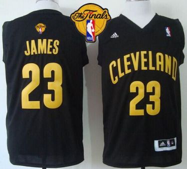 Cavaliers #23 LeBron James Black Fashion The Finals Patch Stitched NBA Jersey