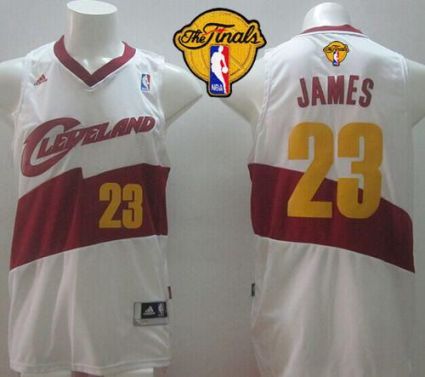 Cavaliers #23 LeBron James White The Finals Patch Stitched Revolution 30 NBA Jersey