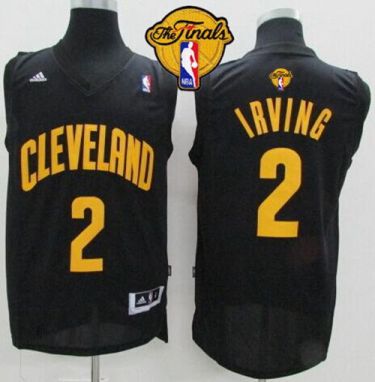 Cavaliers #2 Kyrie Irving Black Fashion The Finals Patch Stitched NBA Jersey