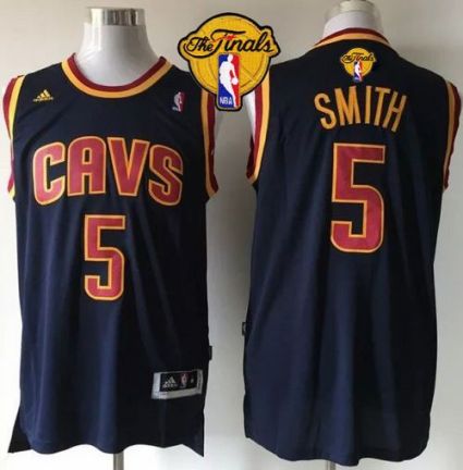 Cavaliers #5 J.R. Smith Navy Blue CavFanatic The Finals Patch Stitched Revolution 30 NBA Jersey