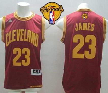 Cavaliers #23 LeBron James Red Road The Finals Patch Stitched Revolution 30 NBA Jersey