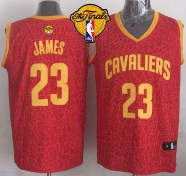 Cavaliers #23 LeBron James Red Crazy Light The Finals Patch Stitched NBA Jersey
