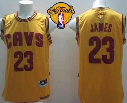 Cavaliers #23 LeBron James Yellow Alternate The Finals Patch Stitched Revolution 30 NBA Jersey Cavaliers #23 LeBron James Yellow Alternate The Finals Patch Stitched Revolution 30 NBA Jersey