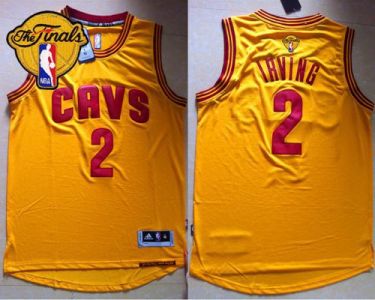 Cavaliers #2 Kyrie Irving Yellow Alternate The Finals Patch Stitched NBA Jersey