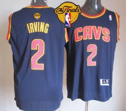Cavaliers #2 Kyrie Irving Navy Blue The Finals Patch Stitched Revolution 30 NBA Jersey